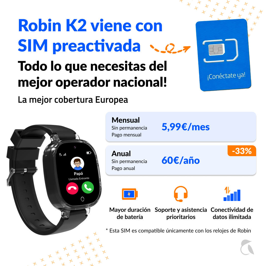 Smartwatch Robin K2 con SIM, precios y características.