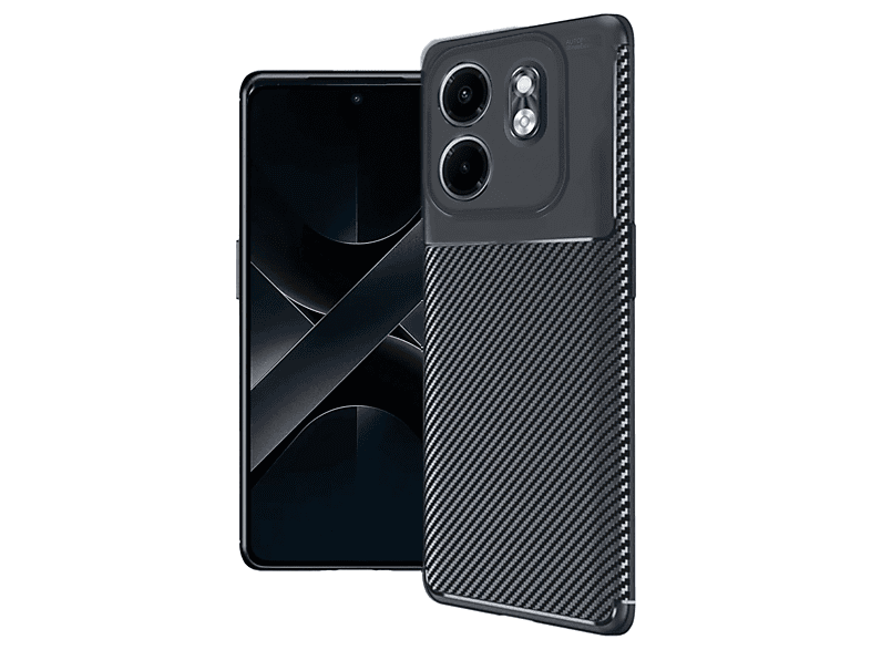 NEWFACE Infinix Smart 9 Uyumlu Auto Focus Karbon Kapak Telefon Kılıfı Siyah