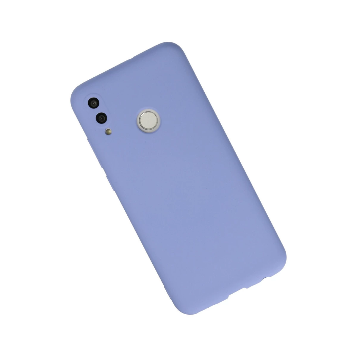 İki kameralı ve parmak izi sensörlü, lavanta rengi bir telefon.