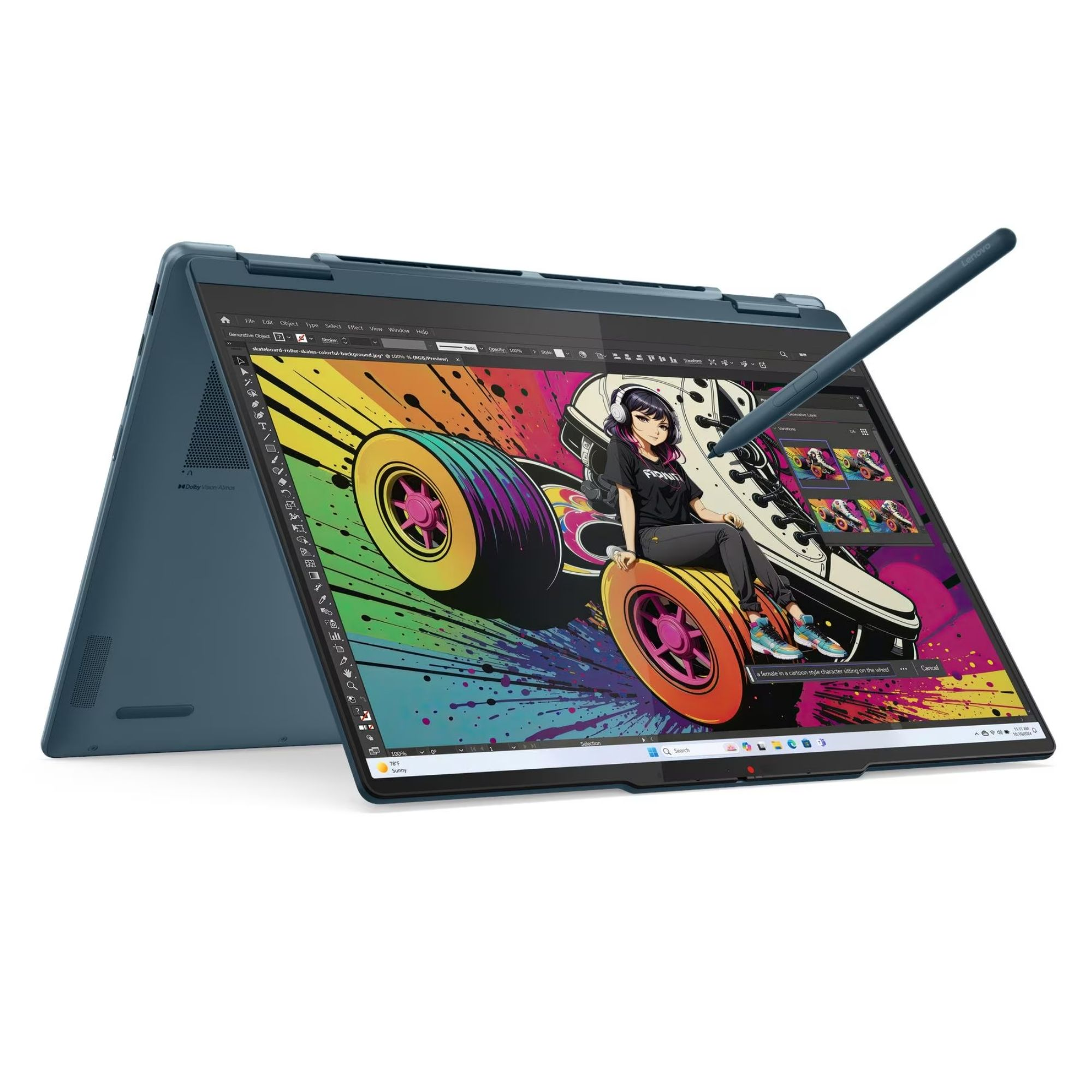 LENOVO Yoga 7 83JR009VTR001 WUXGA 2'si 1 Arada AMD Ryzen 7 350 16 GB RAM 2 TB SSD 14 inç FreeDOS Laptop Yeşil