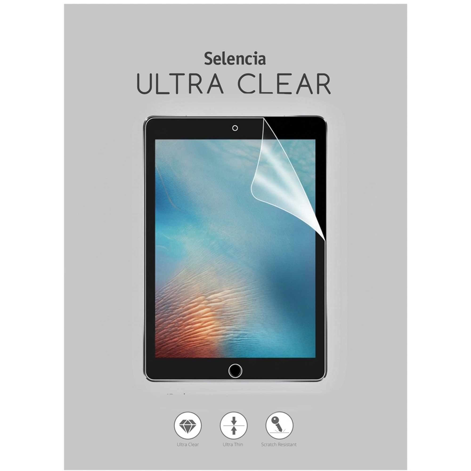 Tablet with screen protector, Selencia Ultra Clear.