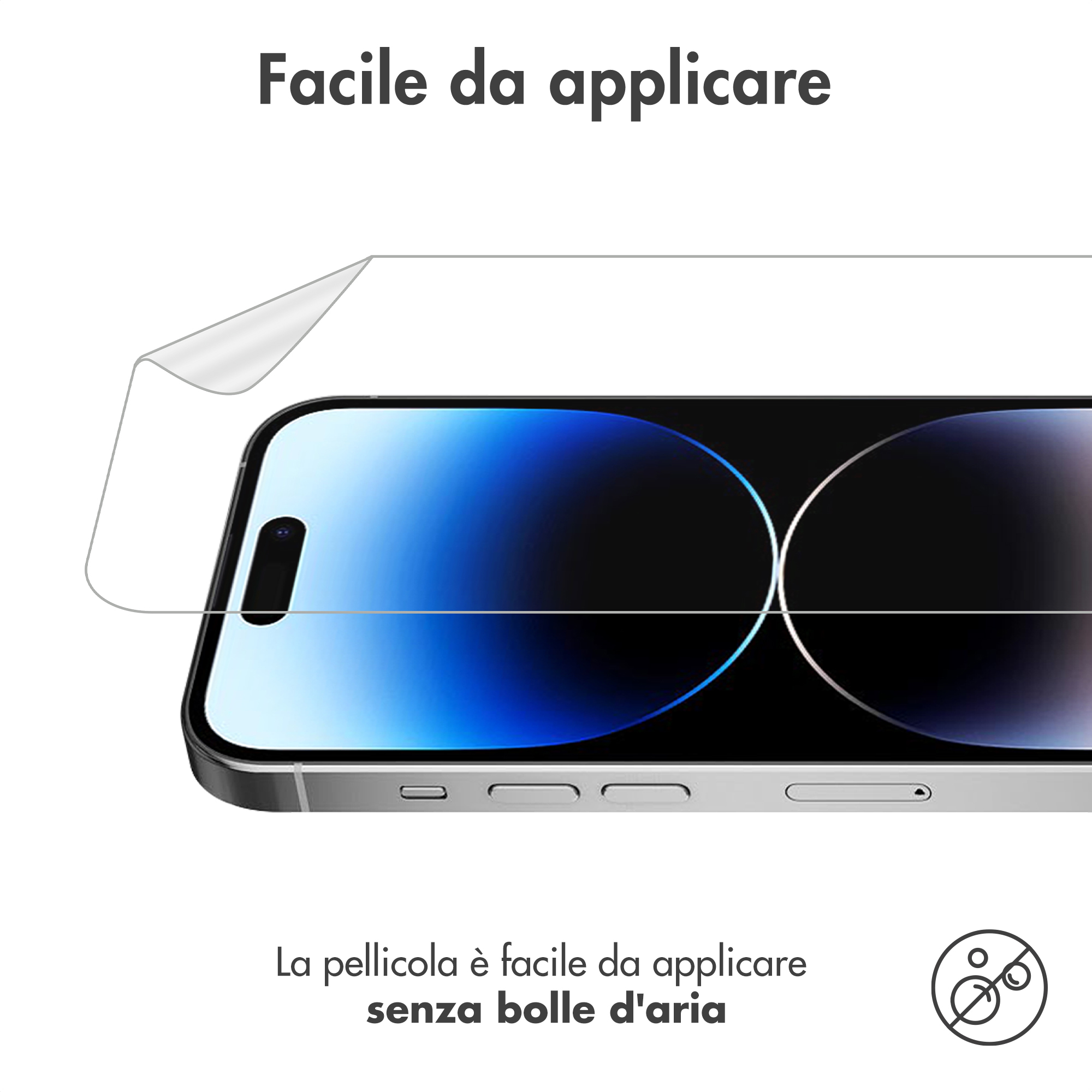 Un protecteur d'écran est placé sur un smartphone. Il est facile à appliquer.
