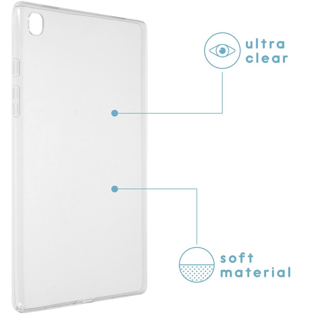 Clear phone case with "ultra clear" and "soft material" labels.