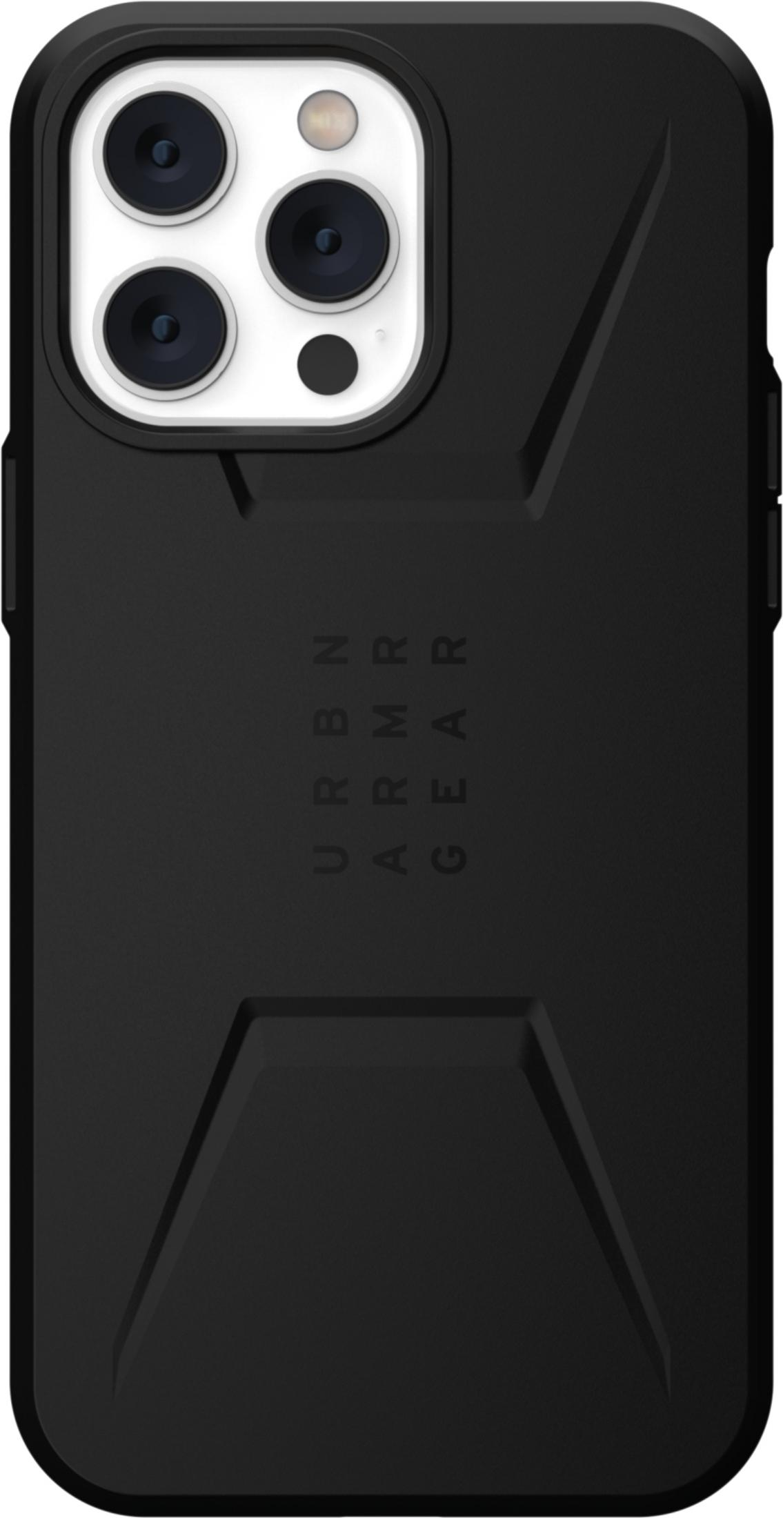 Zwarte telefoonhoes met drievoudige camera-uitsparing en