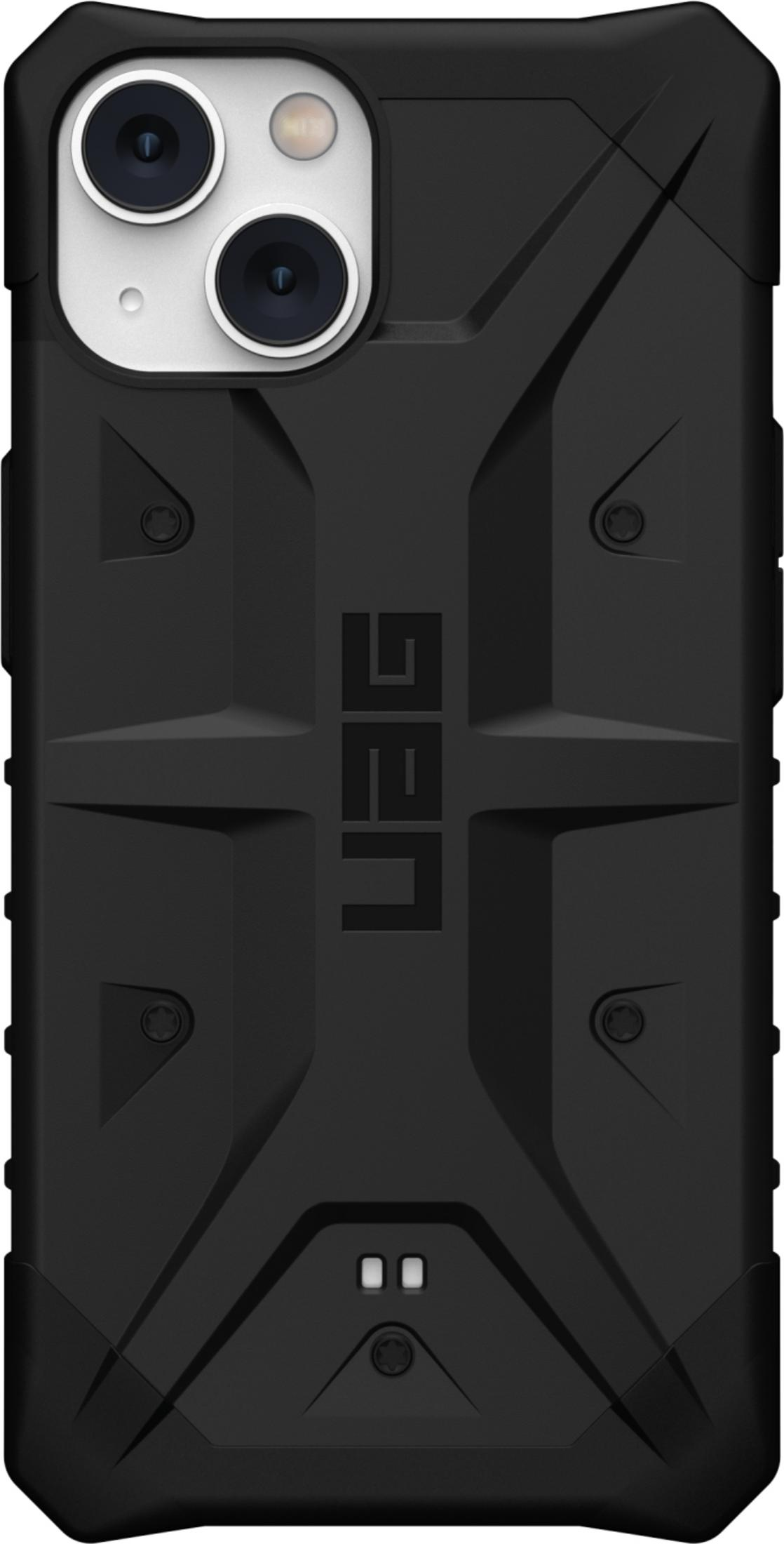 Schwarzes iPhone-Gehäuse mit UAG-Logo und Kamerabereich.