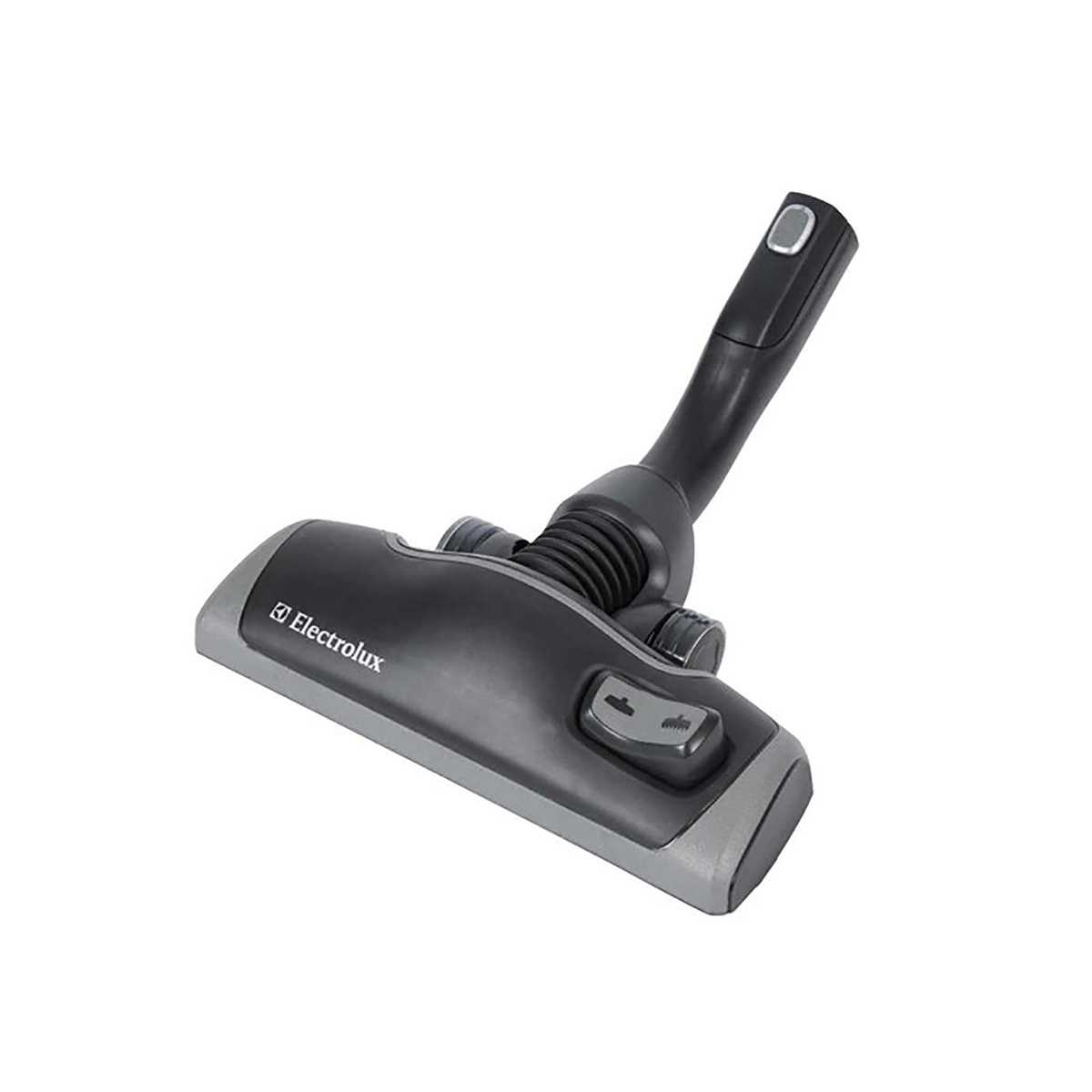 Tête d'aspirateur gris foncé avec poignée et logo Electrolux.