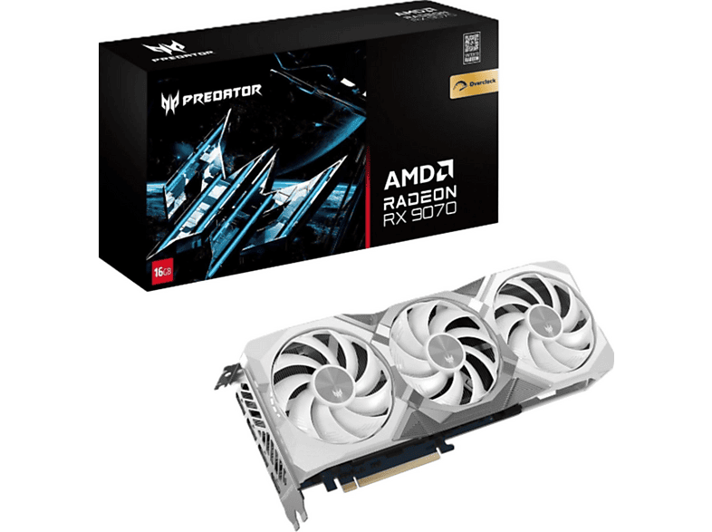 ACER Predator BiFrost AMD Radeon RX 9070 OC 16 GB GDDR6 White Edition ...