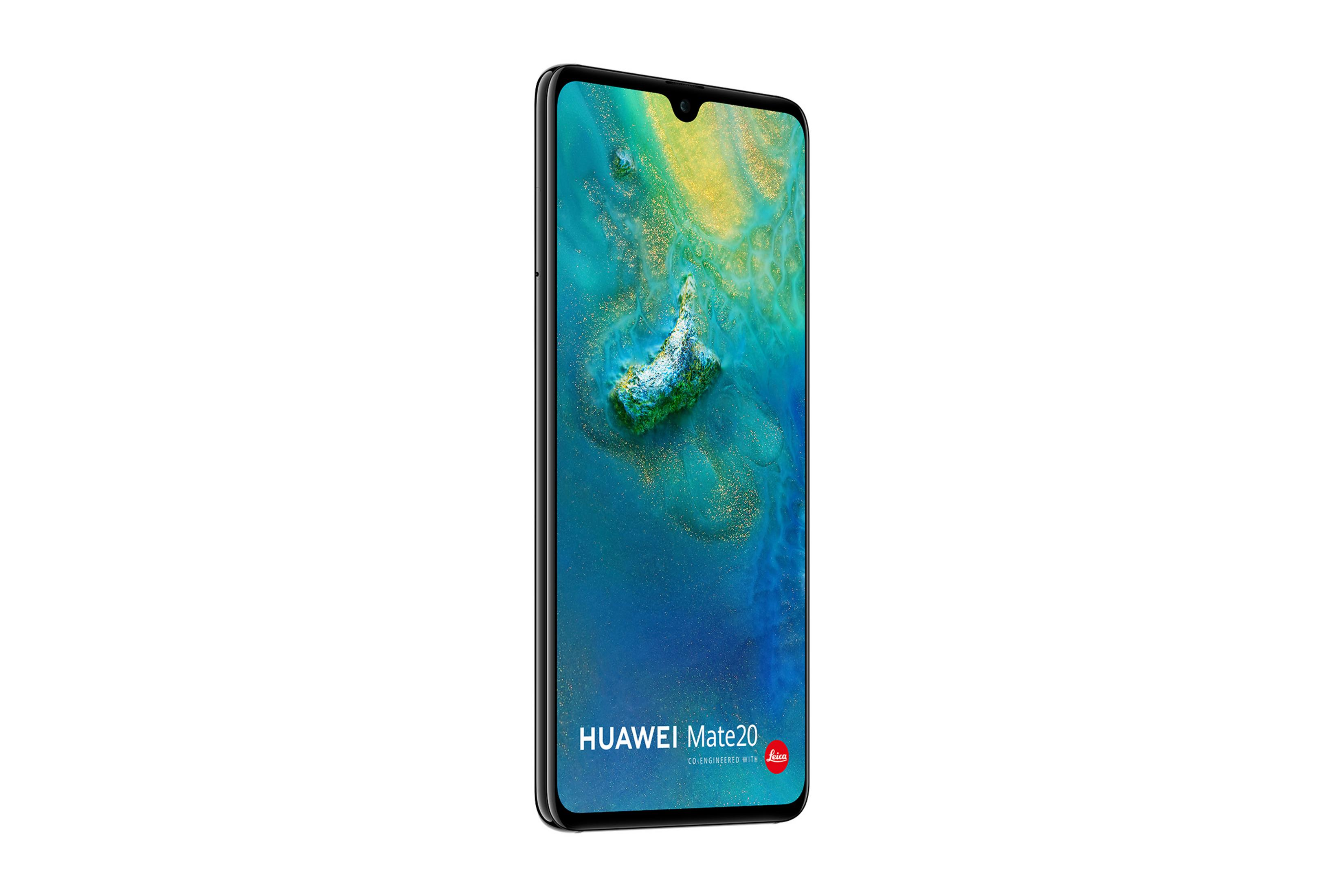 Ein Huawei Mate 20 Smartphone mit einem abstrakten Bildschirmschoner.