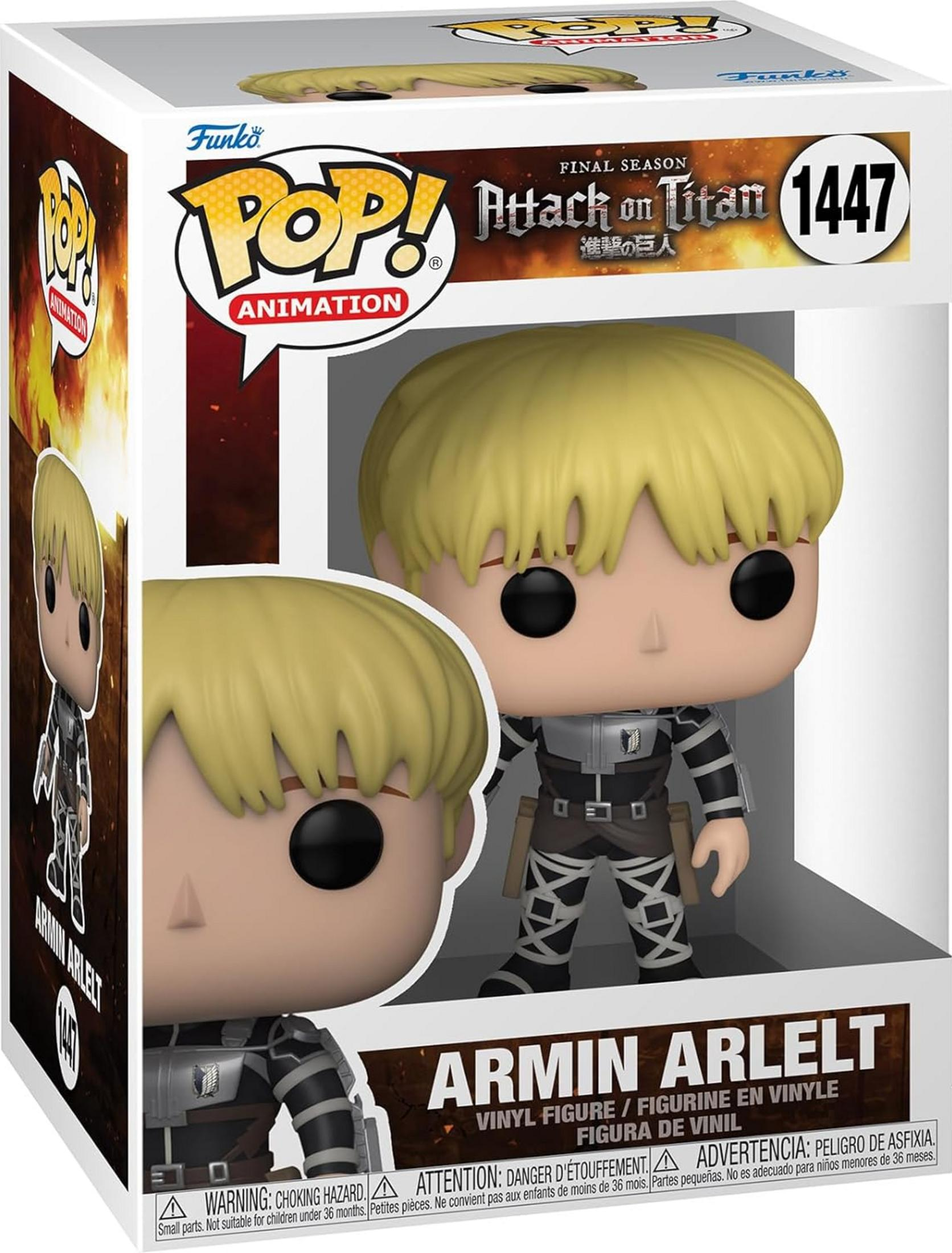 Funko Pop Vinyl Figur von Armin Arlelt aus Attack on Titan, Finale Staffel.