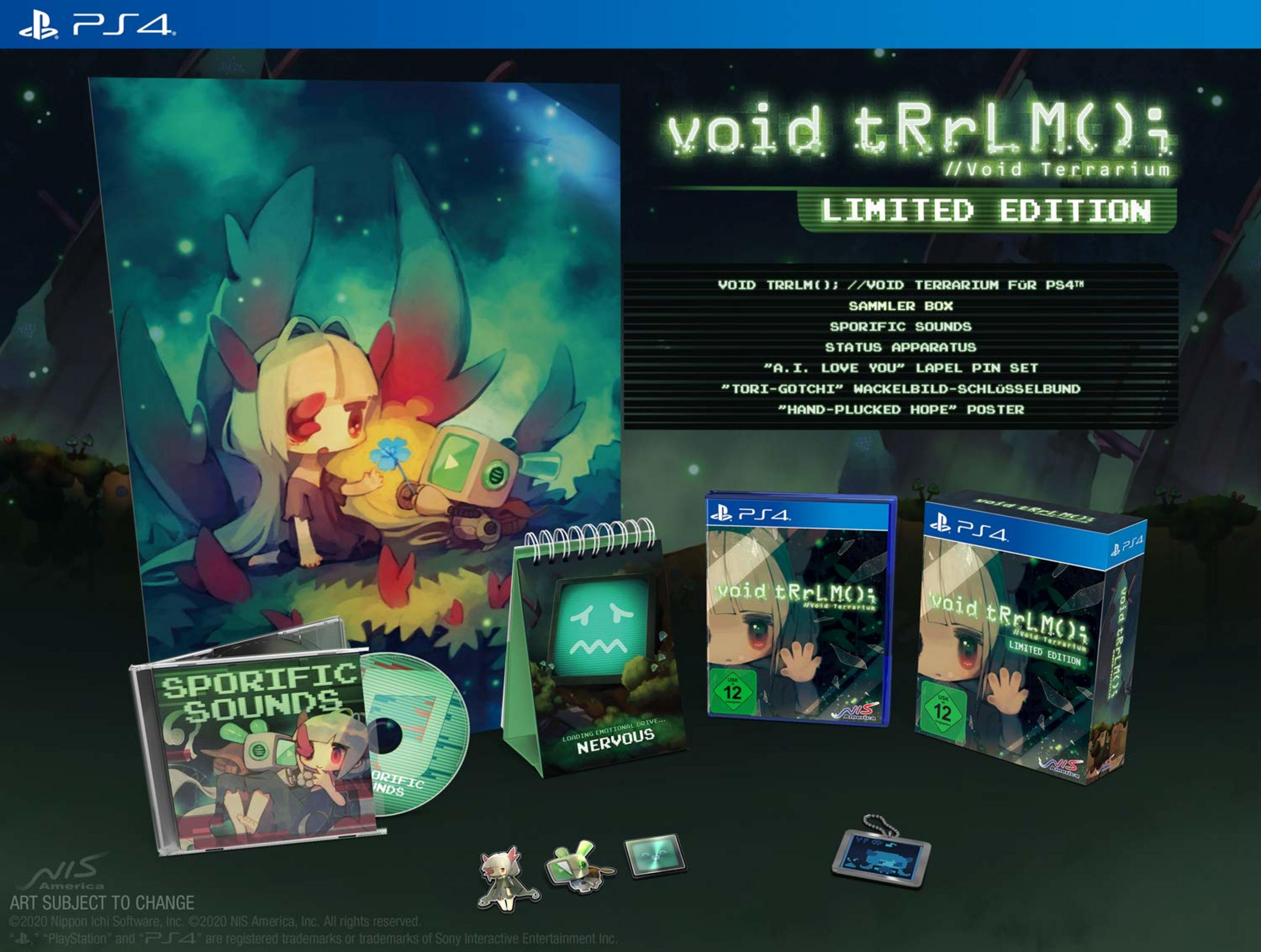 Void Terrarium Limited Edition für PS4 mit Artbook, CD, Figuren und mehr.