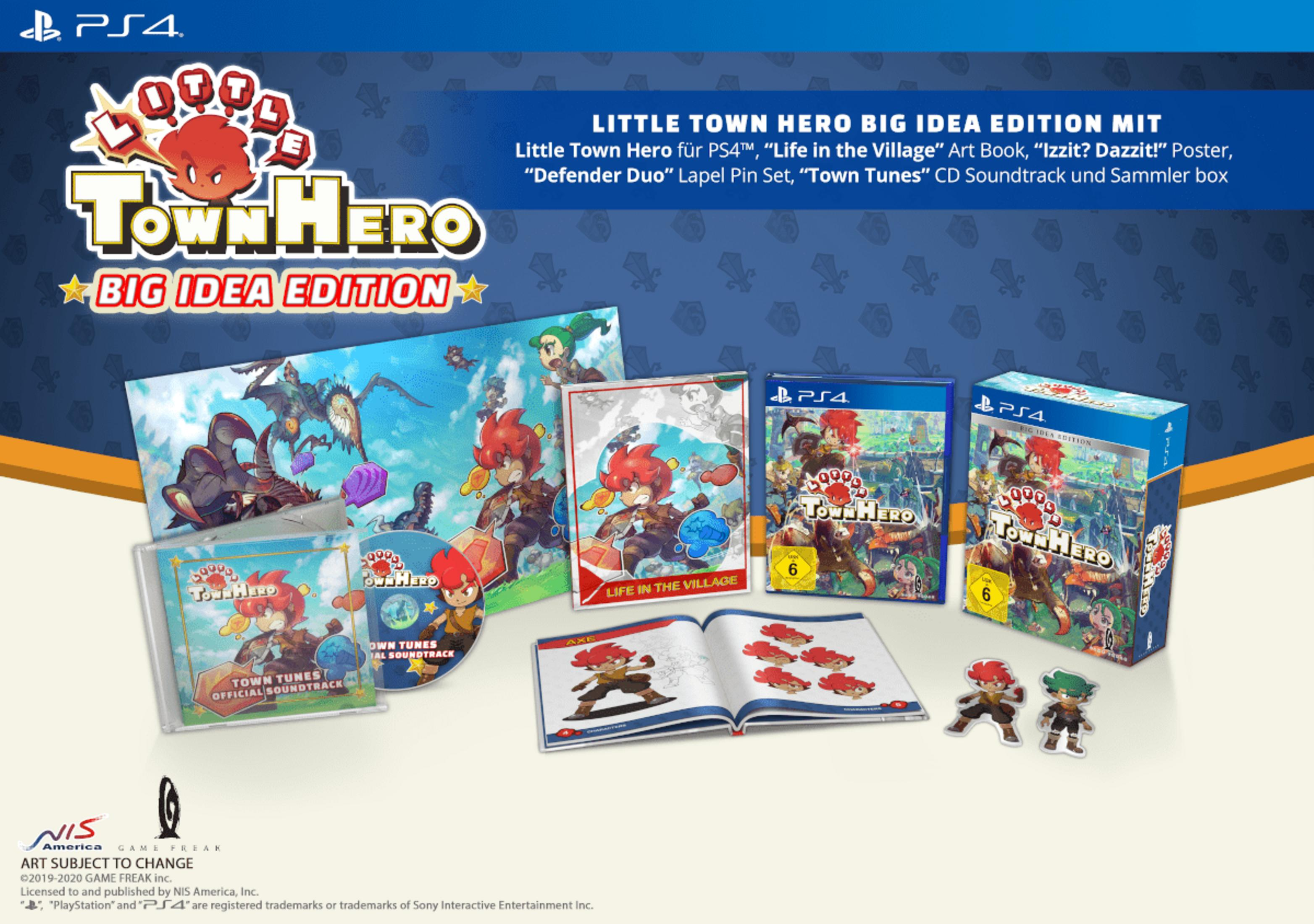 Little Town Hero Big Idea Edition für PS4 mit Artbook, Poster, Pin-Set und Soundtrack.