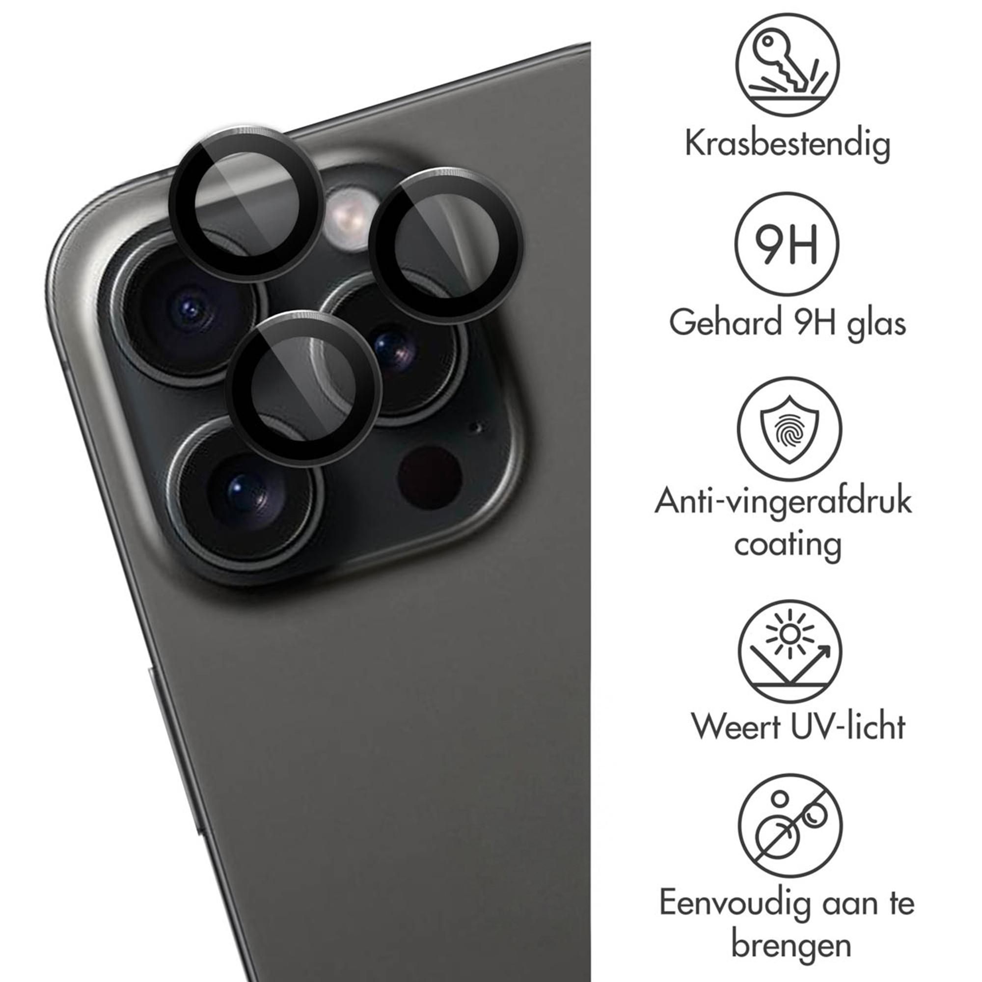 Films protecteurs pour caméras de téléphone sur un smartphone.