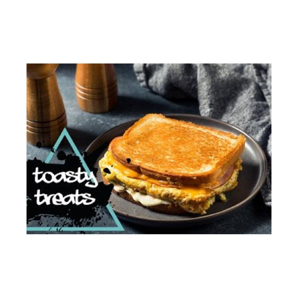 Un savoureux sandwich au fromage, œuf et jambon sur pain grillé.