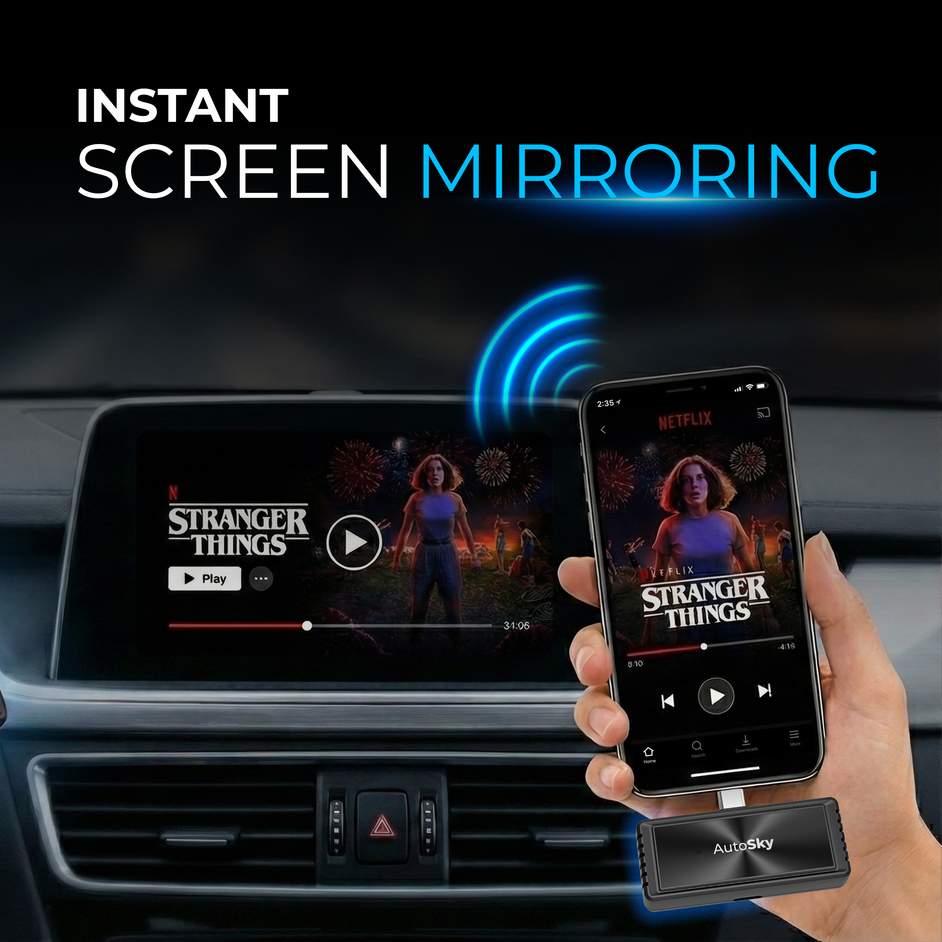Ein Smartphone spiegelt Netflix' 