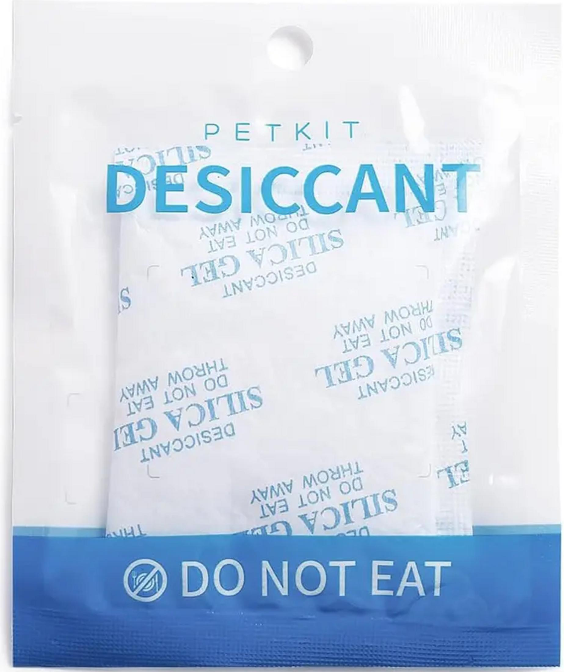 PETKIT Trockenmittel-Beutel mit "SILICA GEL" und "DO NOT EAT" Aufdruck.