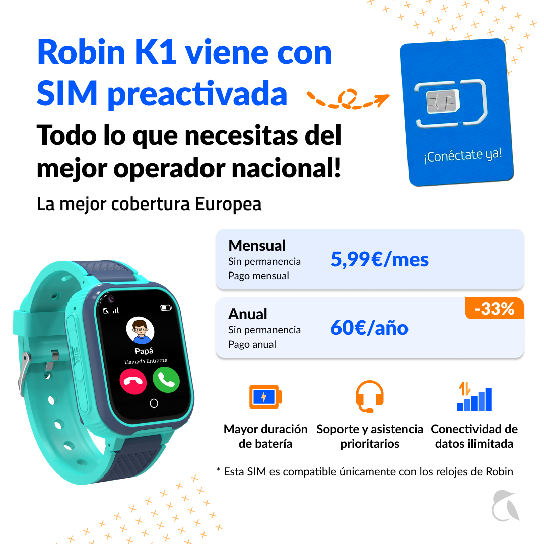 Smartwatch turquesa con tarjeta SIM y precios. Cobertura europea.