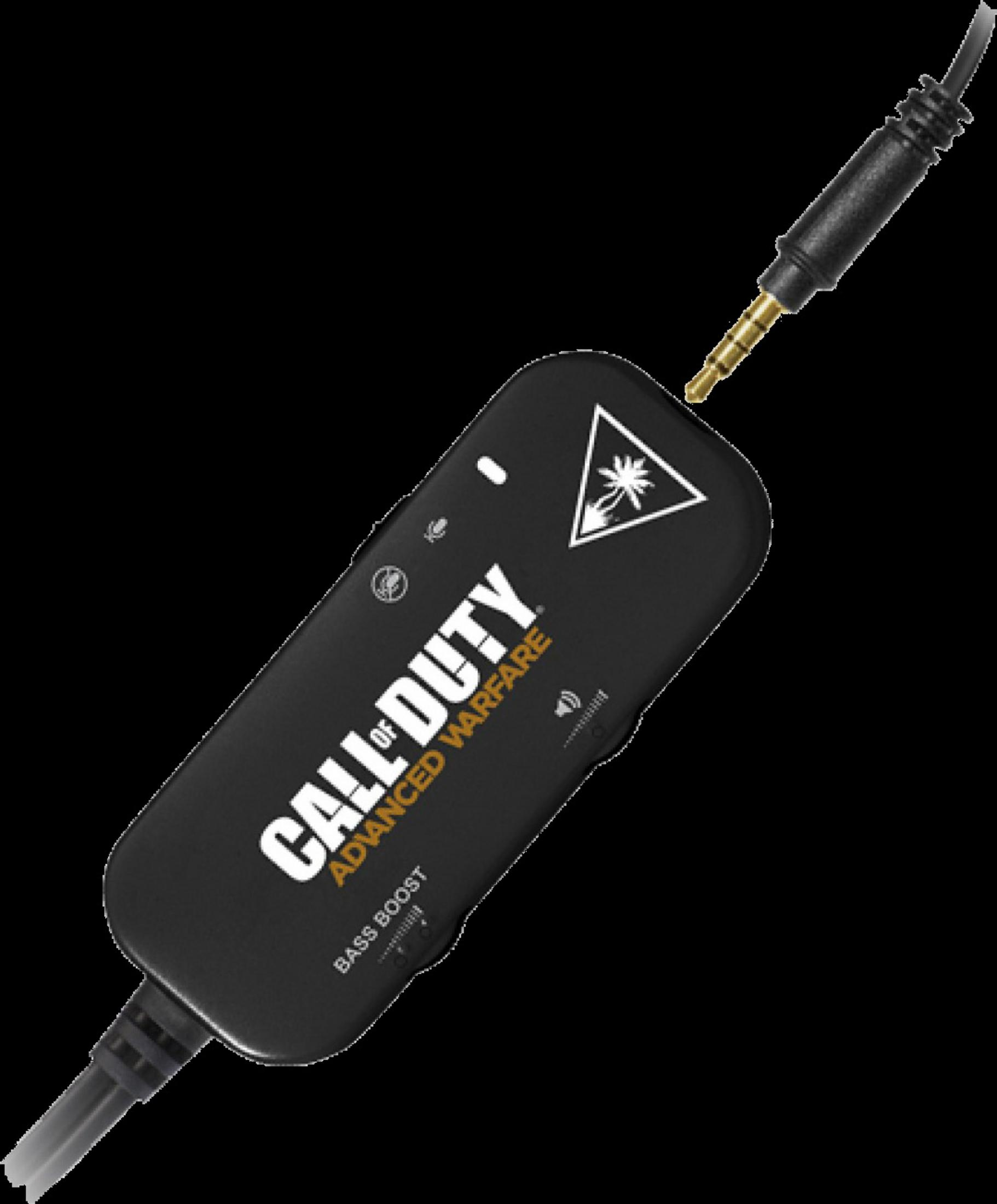 Czarny adapter audio Call of Duty Advanced Warfare ze złotą wtyczką 3,5 mm.