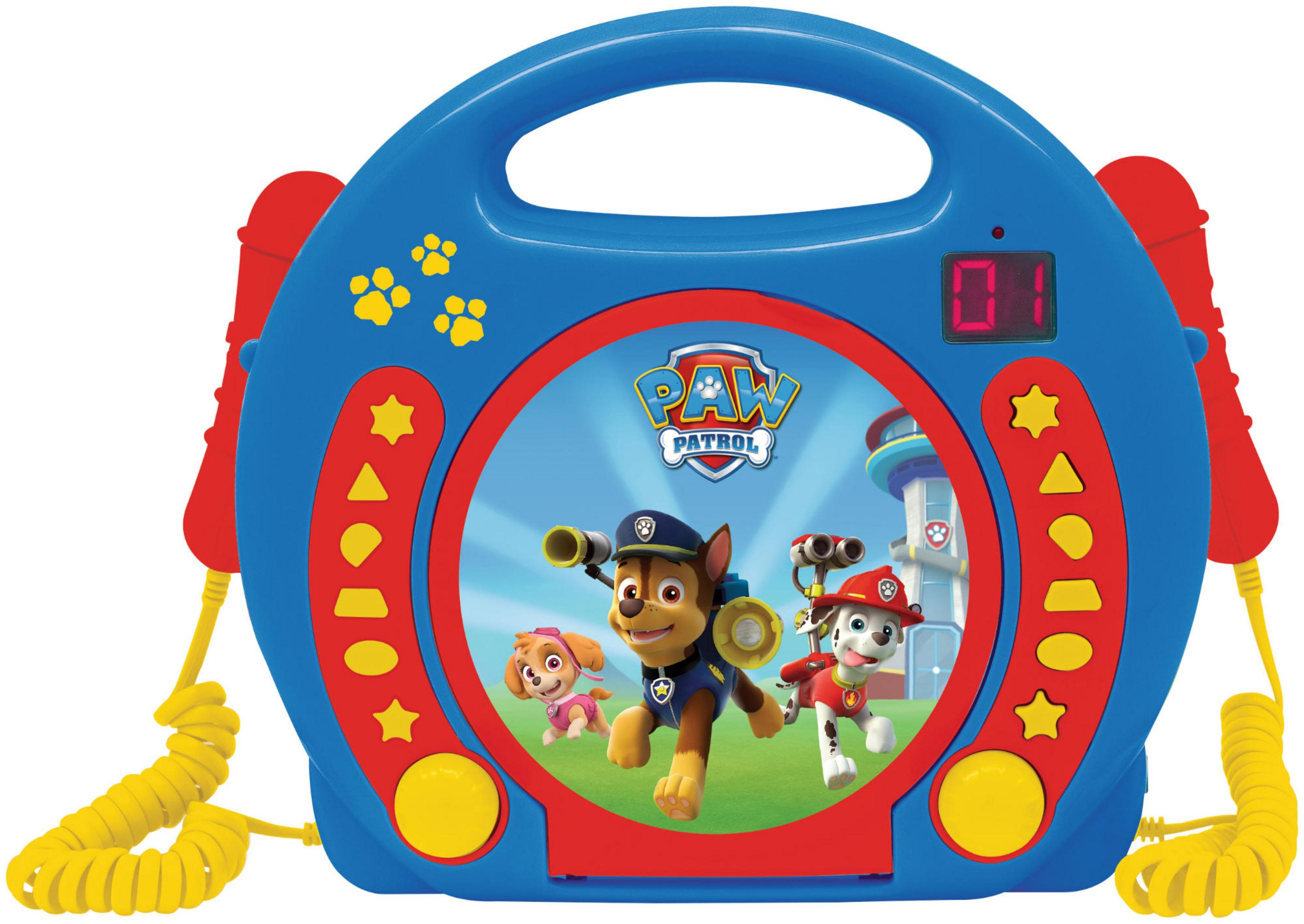 Niebieski telefonik Paw Patrol z Chase'em, Marshallem i Skye.