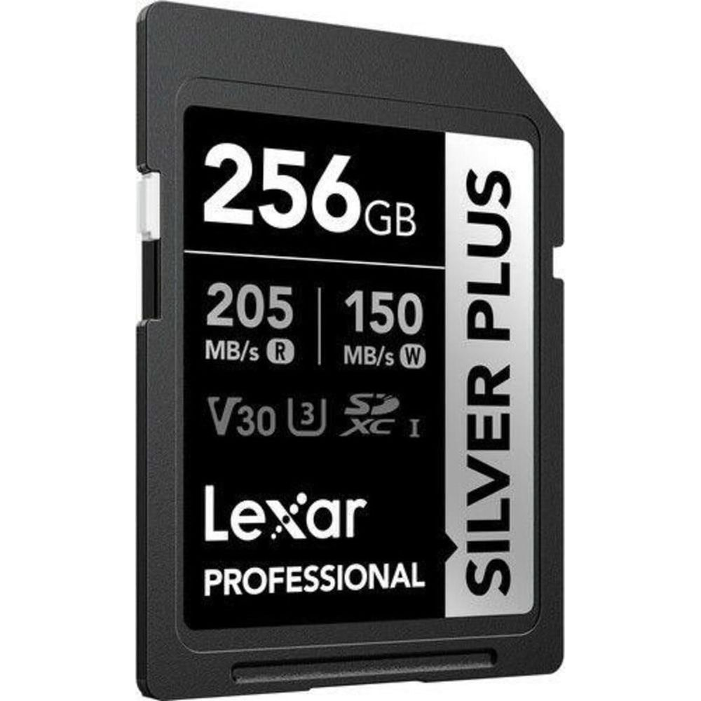 Carte Lexar 256 Go Silver Plus Professional SDXC avec indice de vitesse V30.