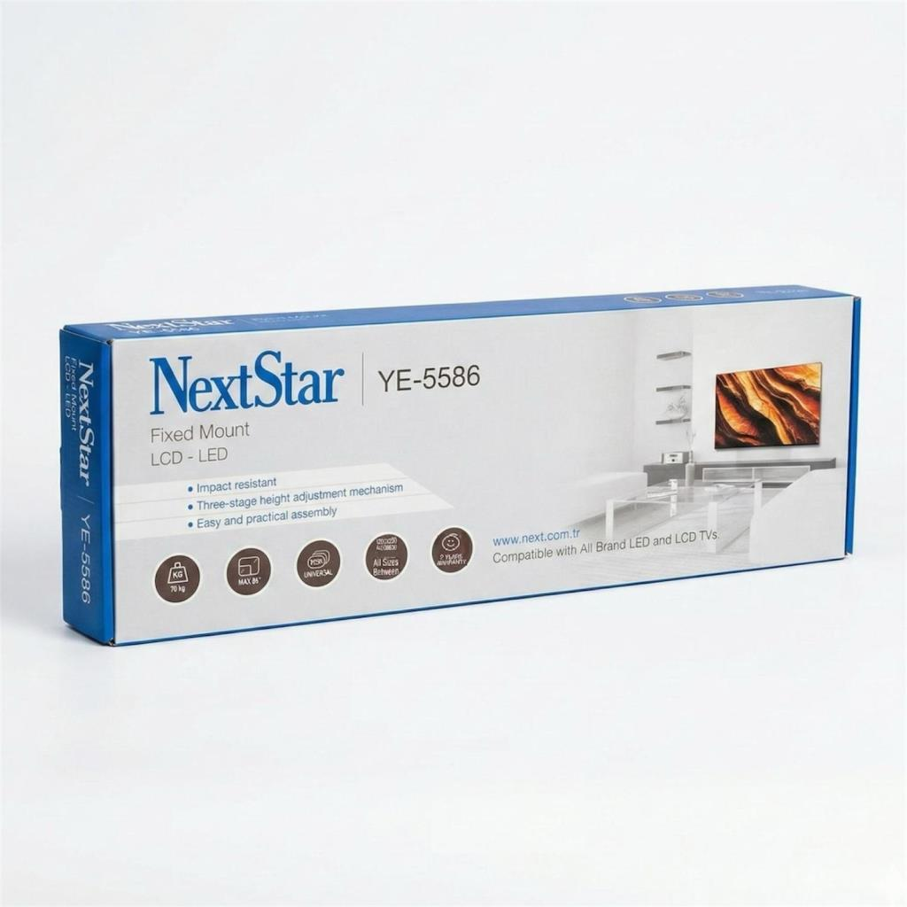 NextStar YE-5586 LCD/LED TV sabit askı kutusu. Darbeye dayanıklı.