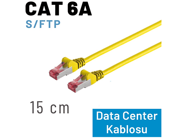 IRENIS 15 cm CAT 6A Kablo, S/FTP Ethernet Data Center Patch Kablo Sarı