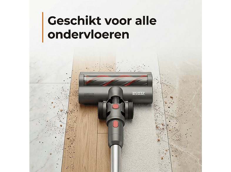 INTETURE Accustofzuiger, 40000PA/450W draadloze stofzuiger met intelligente automatische modus, kleurentouchscreen, tot 55 minuten gebruiksduur, anti-klit draadloze stofzuiger voor thuis