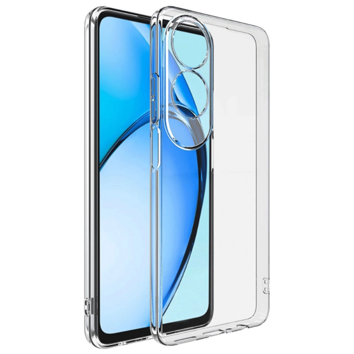 Üçlü kamera kesimli şeffaf telefon kılıfı.