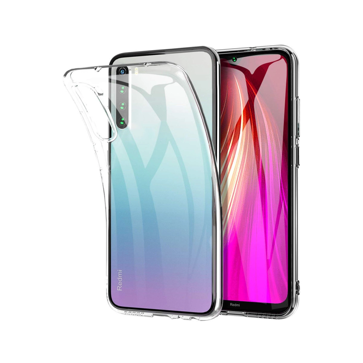 NEWFACE Xiaomi Redmi Note 8 Uyumlu  Lüx Şeffaf Silikon Telefon Kılıfı Şeffaf
