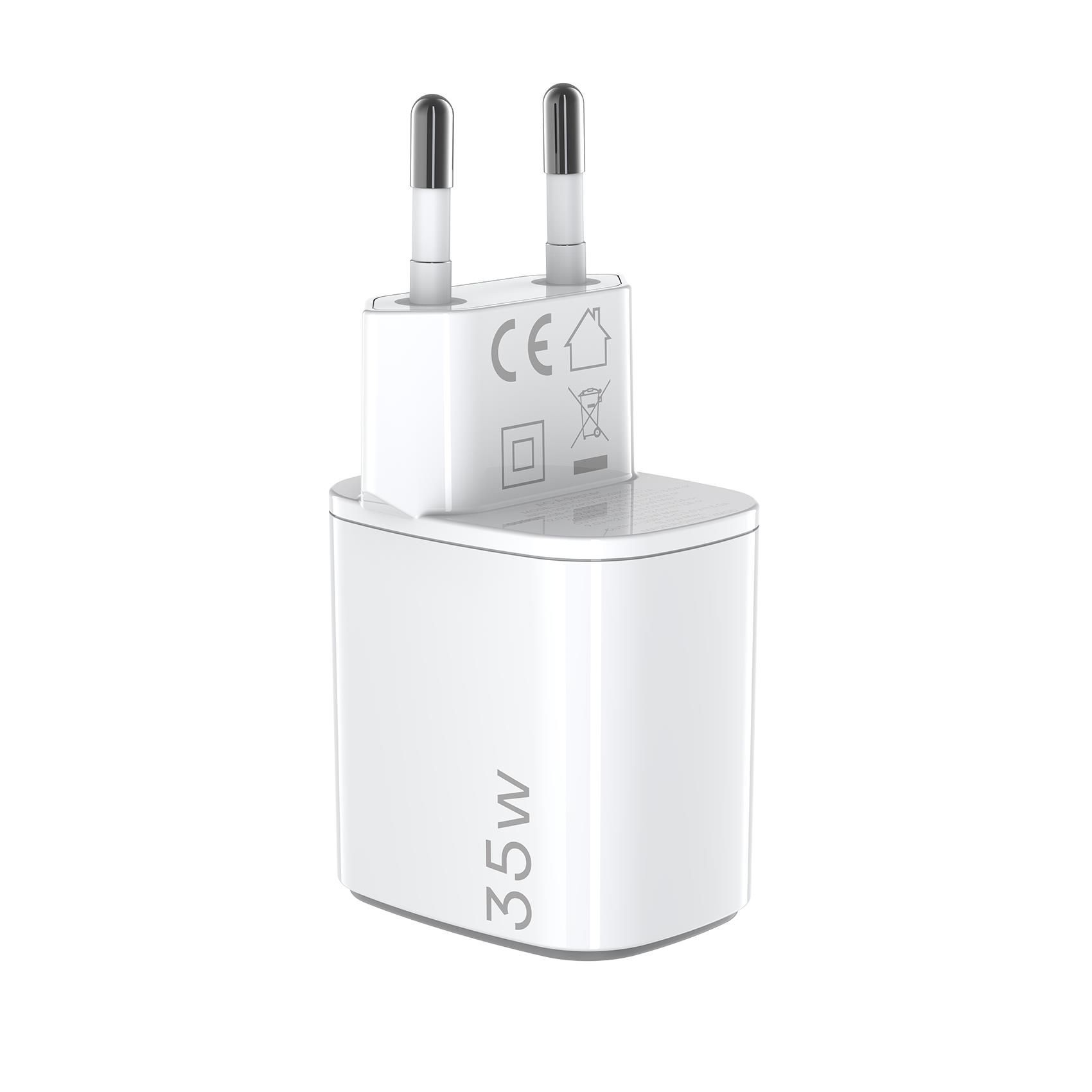 Gümüş uçlu, CE işaretli beyaz 35W fiş.