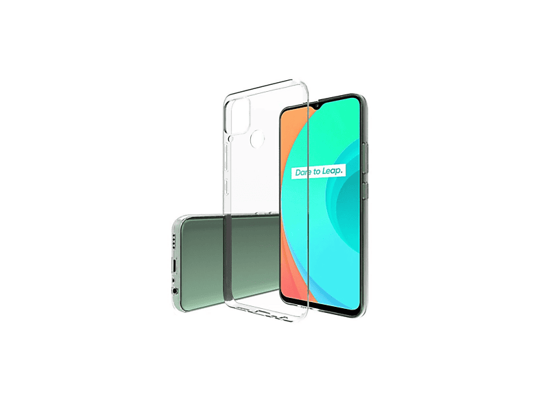 NEWFACE Realme C15 Uyumlu  Lüx Şeffaf Silikon Telefon Kılıfı Şeffaf