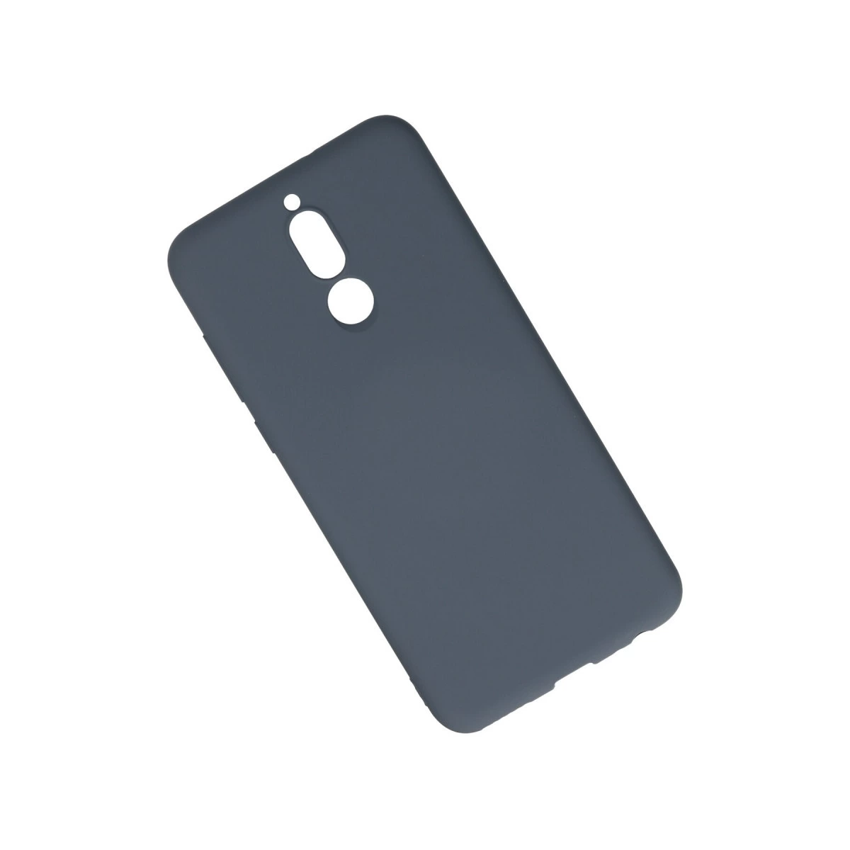 Kamera ve parmak izi sensörü için kesikli koyu gri telefon kılıfı.