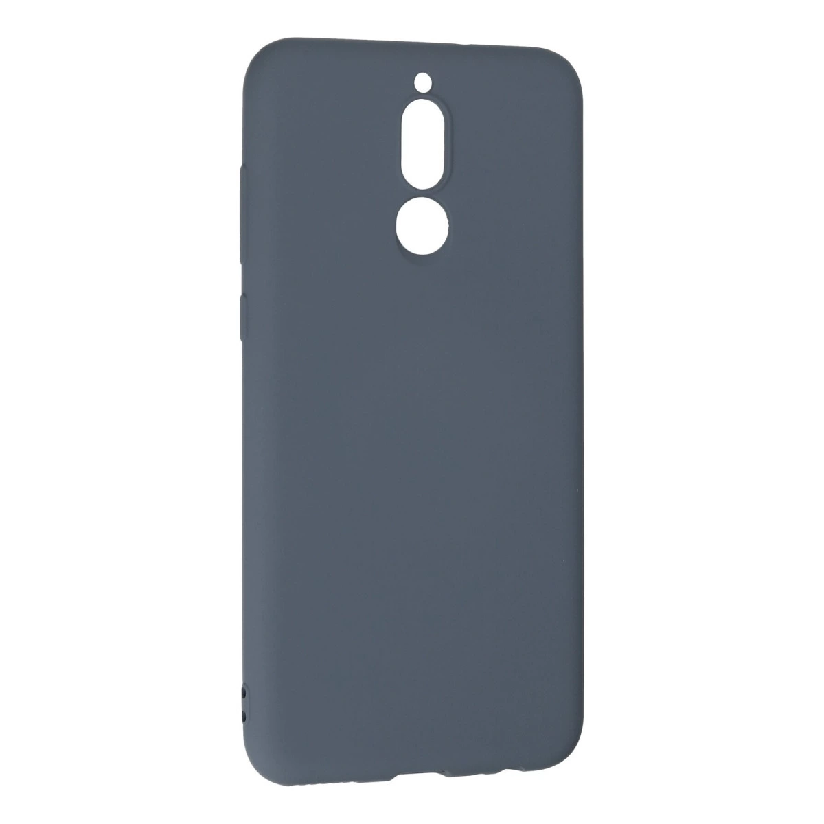 Kamera ve flaş için kesikli koyu gri telefon kılıfı.