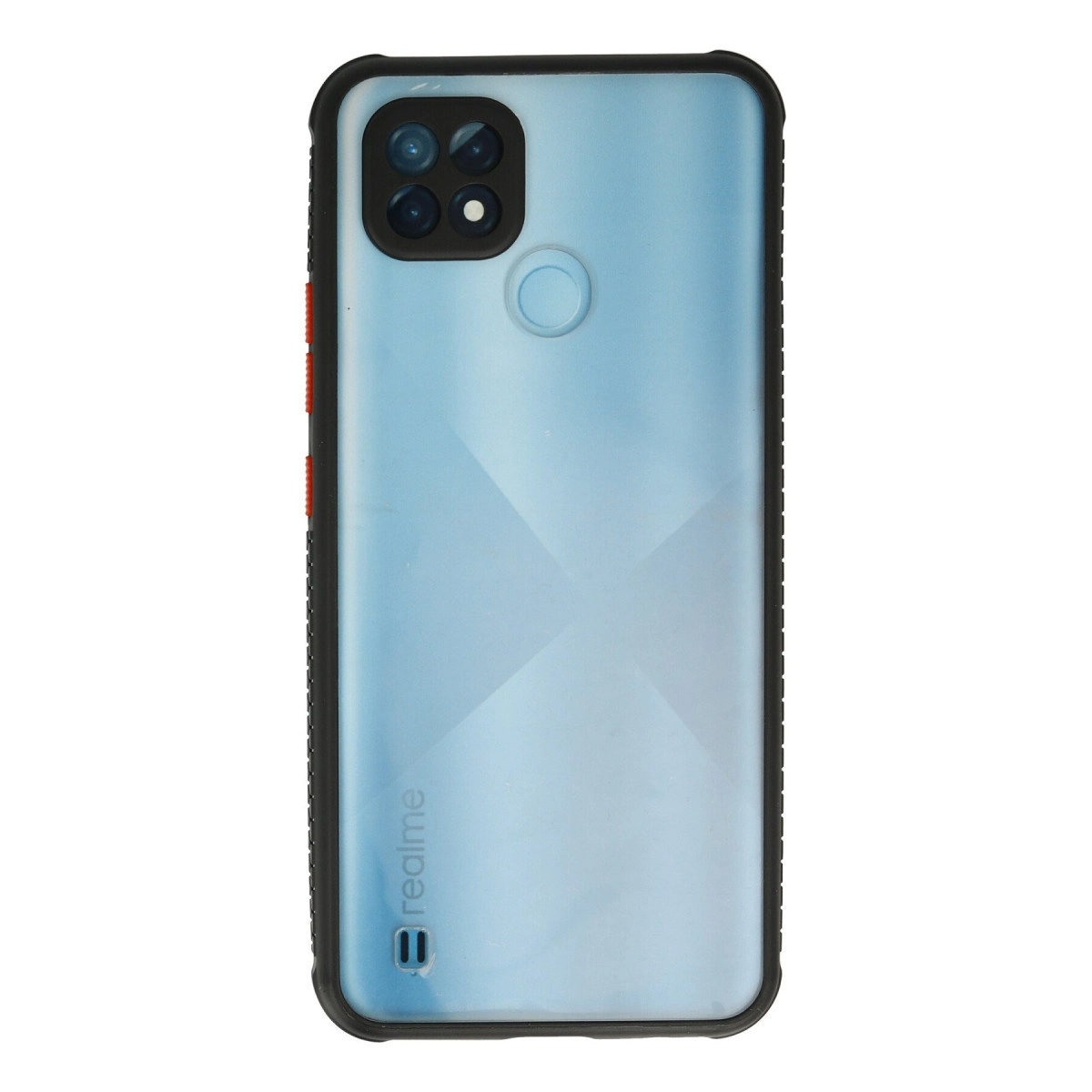 NEWFACE Realme C21 Uyumlu Miami Şeffaf Silikon Telefon Kılıfı Siyah