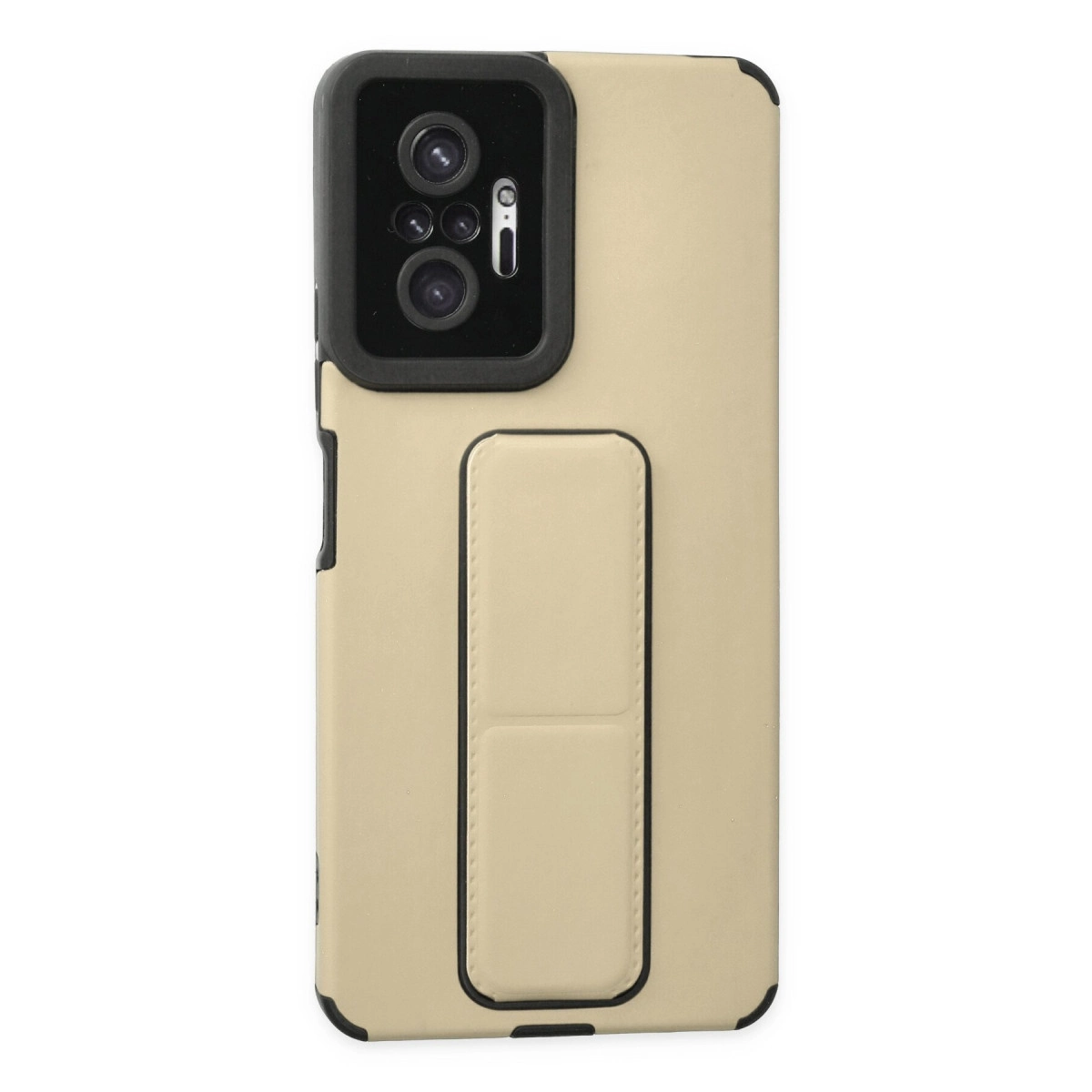 NEWFACE Xiaomi Redmi Note 10 Pro Uyumlu Mega Standlı Silikon Telefon Kılıfı Altın