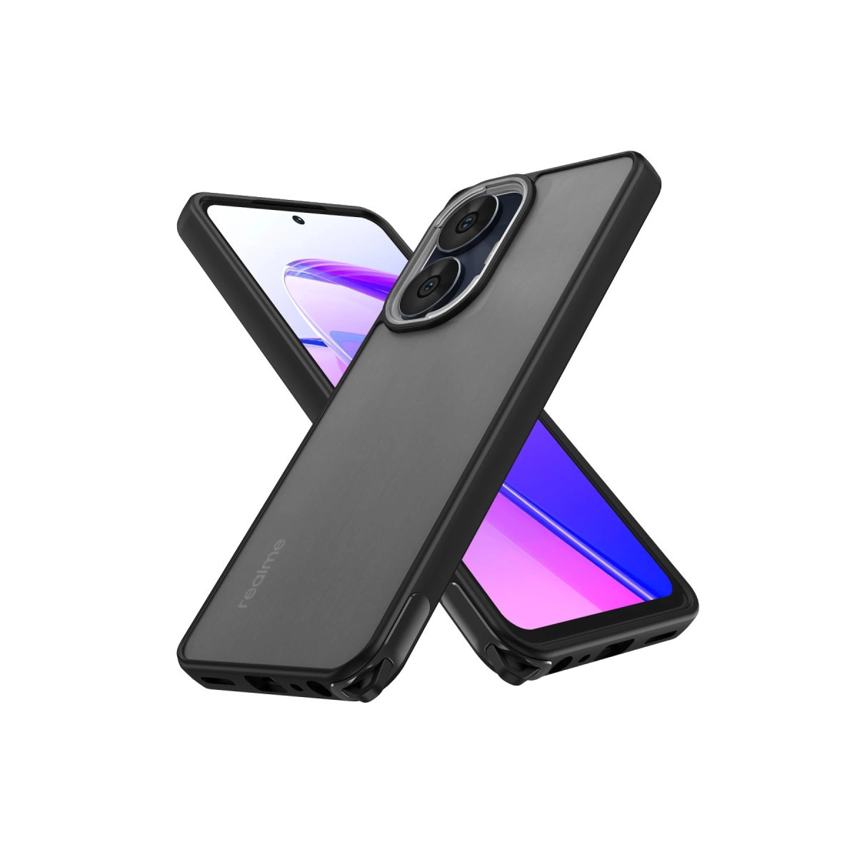 NEWFACE Realme C55 Uyumlu Elegant Kapak Telefon Kılıfı Siyah