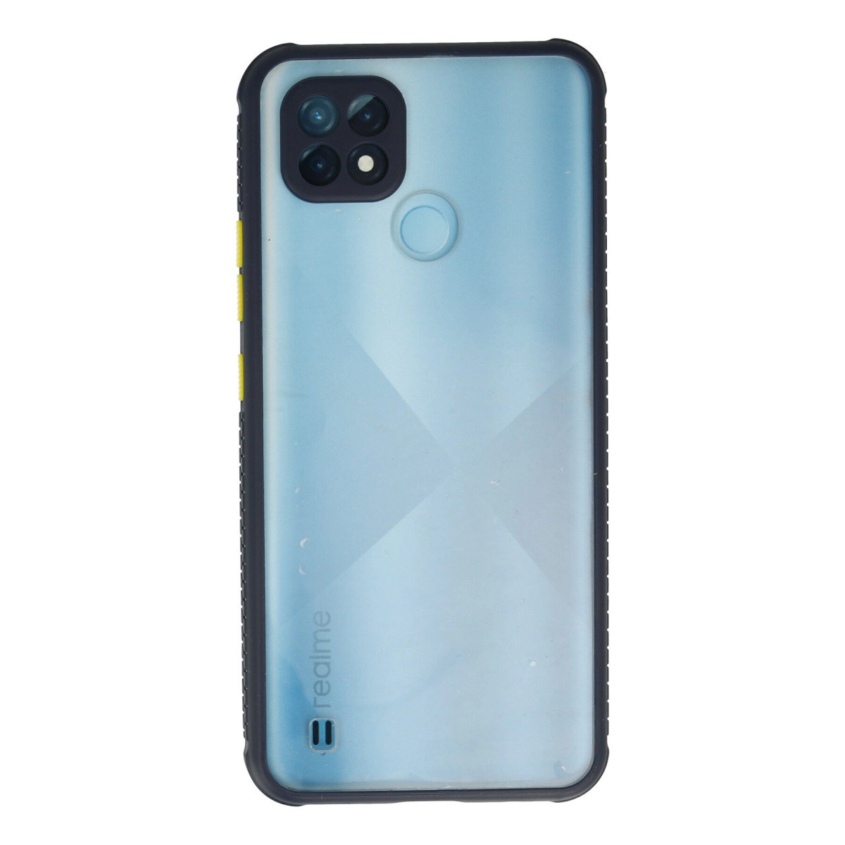 NEWFACE Realme C21 Uyumlu Miami Şeffaf Silikon Telefon Kılıfı Lacivert