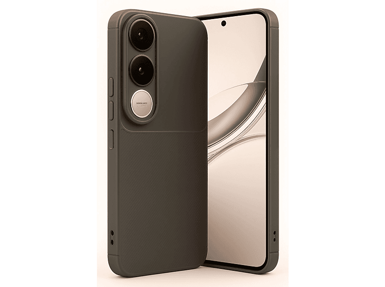 NEWFACE Vivo V50 Lite 4G Uyumlu Auto Focus Karbon Kapak Telefon Kılıfı Kahverengi
