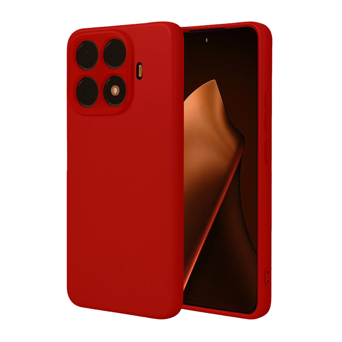 NEWFACE Xiaomi Mi 15T Pro Uyumlu Nano İçi Kadife Silikon Telefon Kılıfı Kırmızı