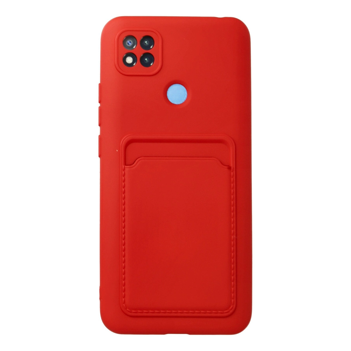 NEWFACE Xiaomi Redmi 9c Uyumlu Kelvin Kartvizitli Silikon Telefon Kılıfı Kırmızı