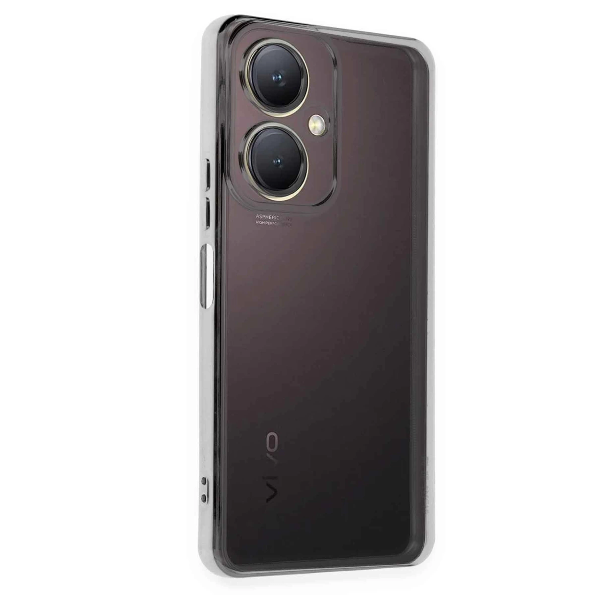 NEWFACE Vivo Y27 Uyumlu Kamera Korumalı Lensli Silikon Telefon Kılıfı Gümüş