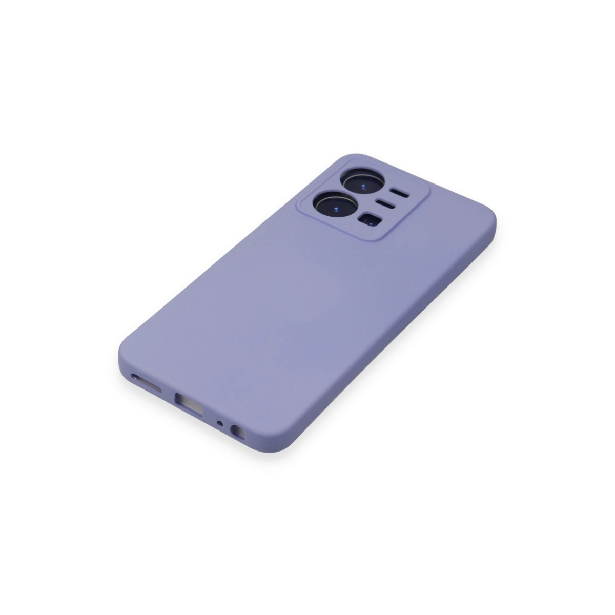Kamera için dikdörtgen kesimli mor telefon kılıfı.