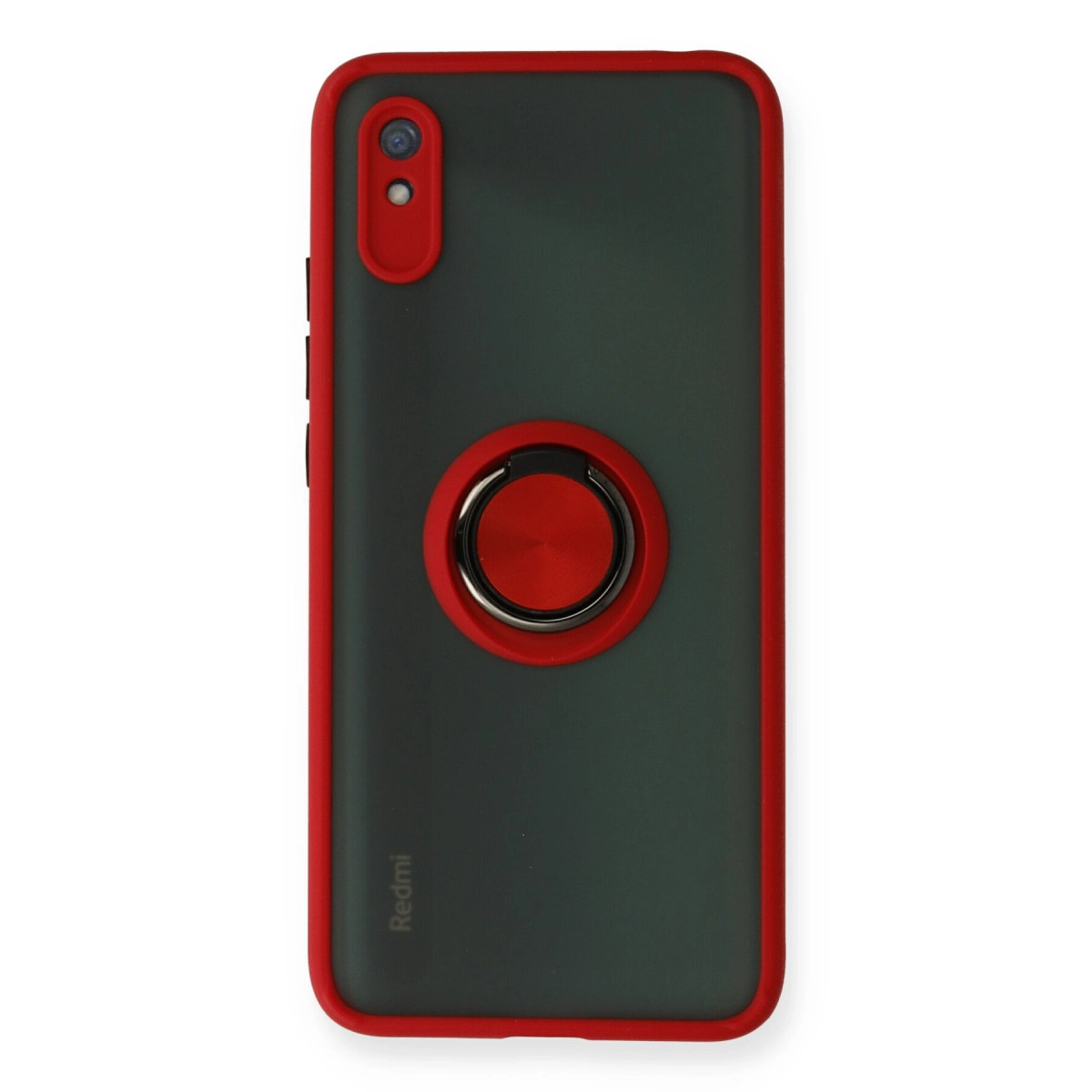 NEWFACE Xiaomi Redmi 9a Uyumlu Montreal Yüzüklü Silikon Kapak Telefon Kılıfı Kırmızı