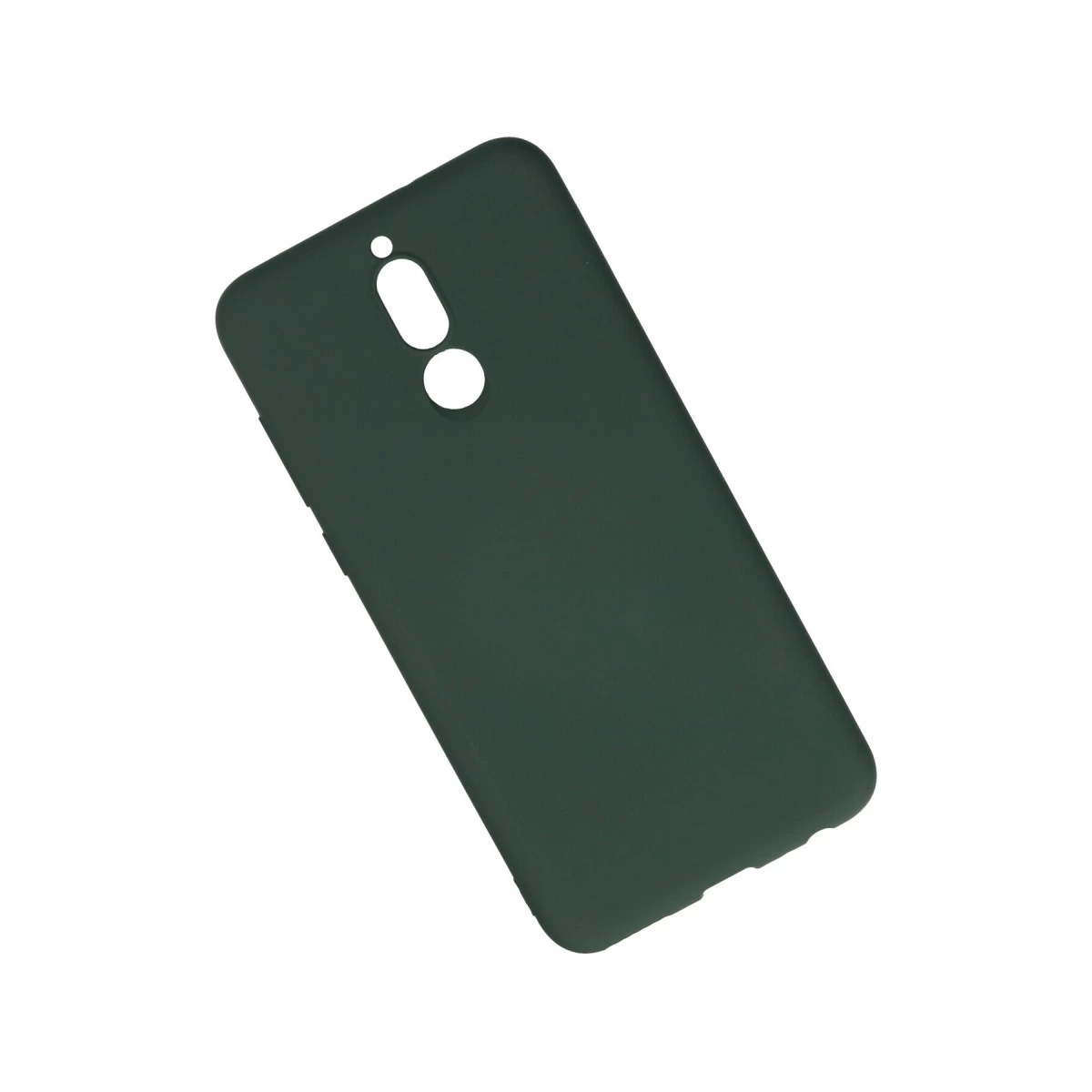 Kamera ve flaş için kesikli koyu yeşil telefon kılıfı.