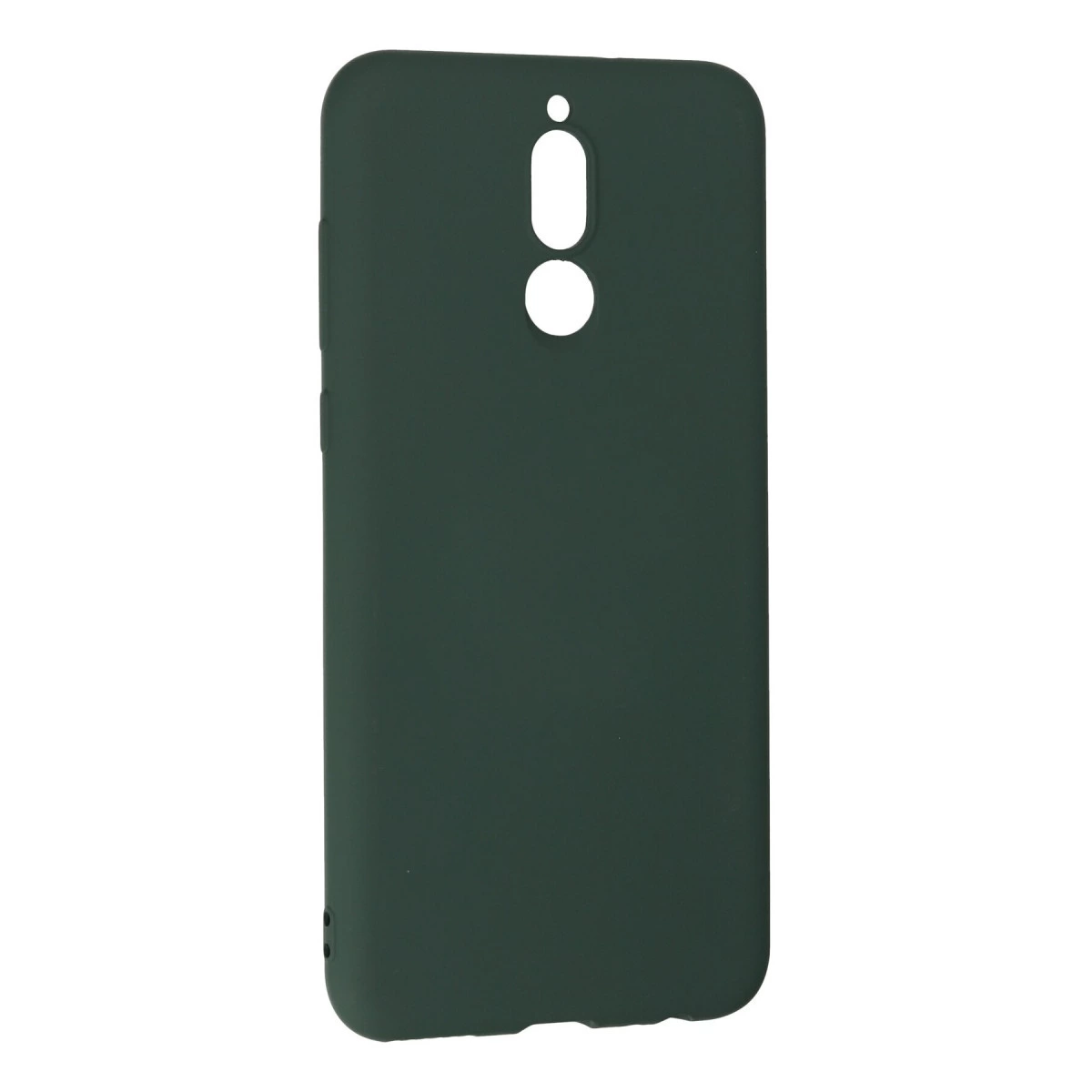 Kamera ve flaş için kesiklere sahip koyu yeşil telefon kılıfı.