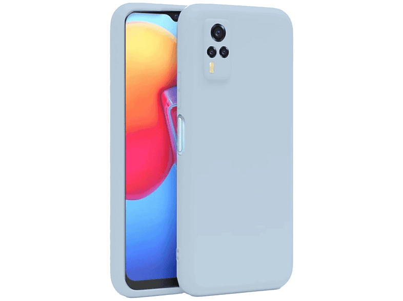 NEWFACE Vivo Y53S Uyumlu Nano İçi Kadife Silikon Telefon Kılıfı Buz Mavi