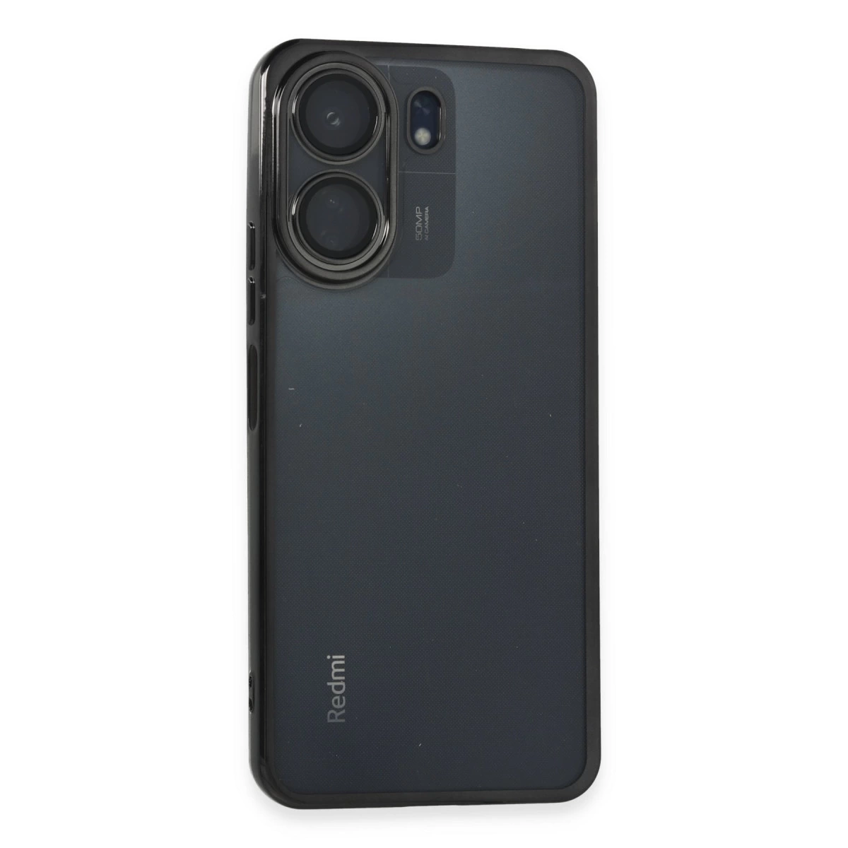 NEWFACE Xiaomi Redmi 13c Uyumlu Kamera Korumalı Lensli Silikon Telefon Kılıfı Siyah