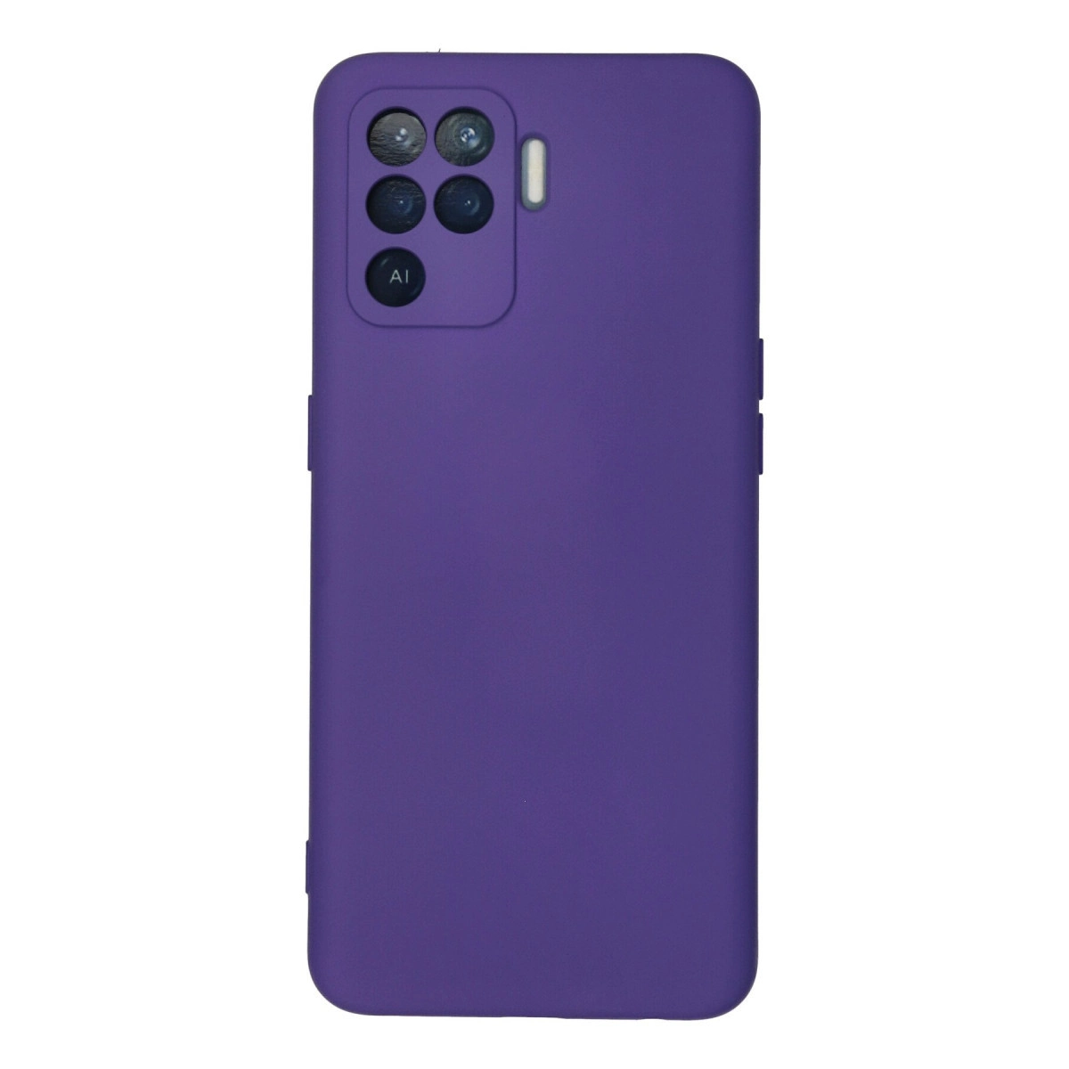 Dört kameralı ve flaşlı mor telefon kılıfı.