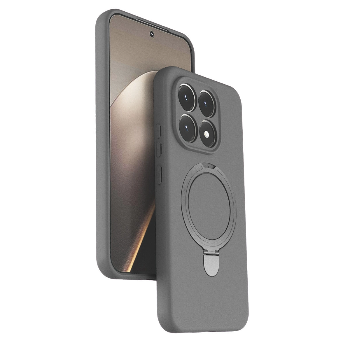 NEWFACE Xiaomi Mi 15T Uyumlu Regal Magsafe Standlı Kapak Telefon Kılıfı Titan Gri