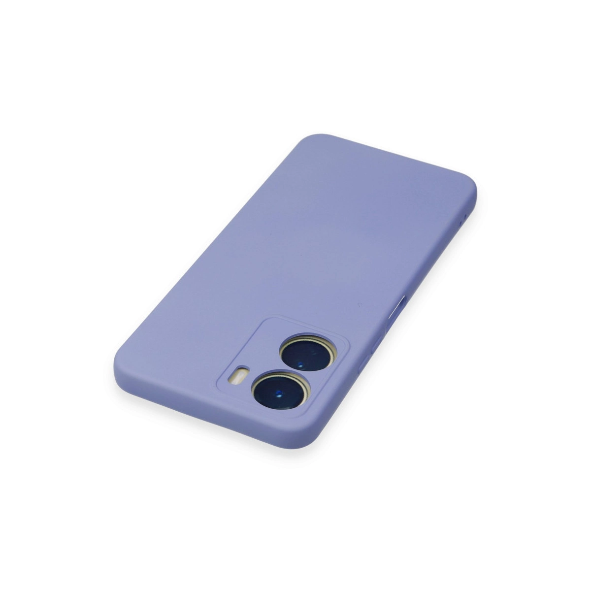 İki kamera lensli lavanta rengi telefon kılıfı.