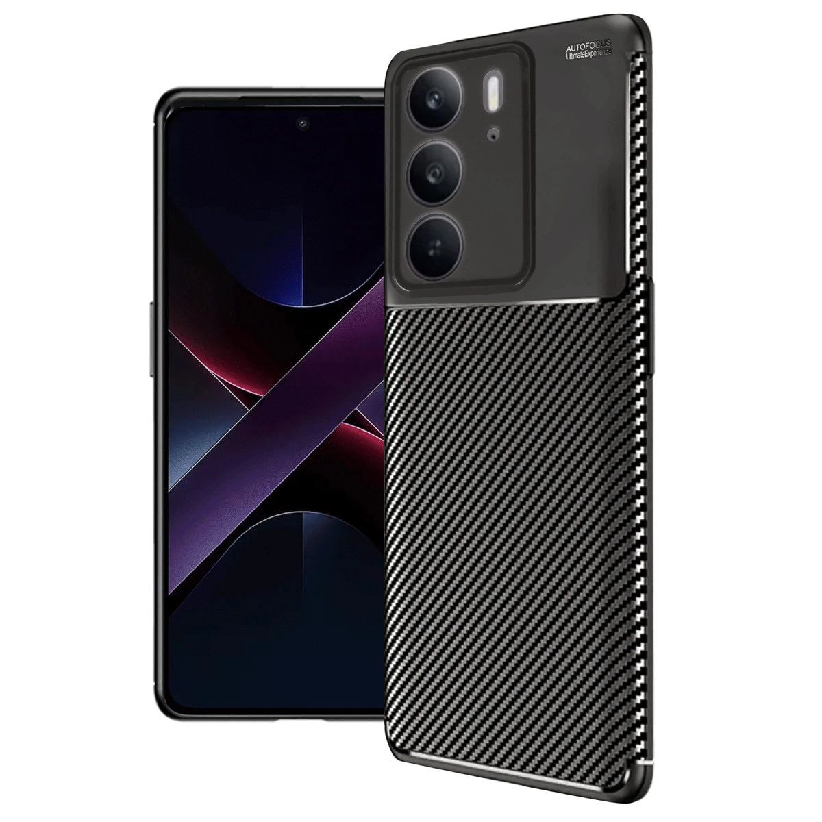NEWFACE Realme C75 4G Uyumlu Auto Focus Karbon Kapak Telefon Kılıfı Siyah